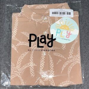 Little Sleepies Sandy Palms Button Down Polo